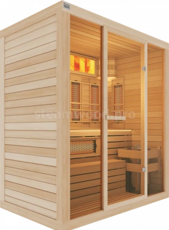 Трехместная комбинированная сауна Comfort из кедра