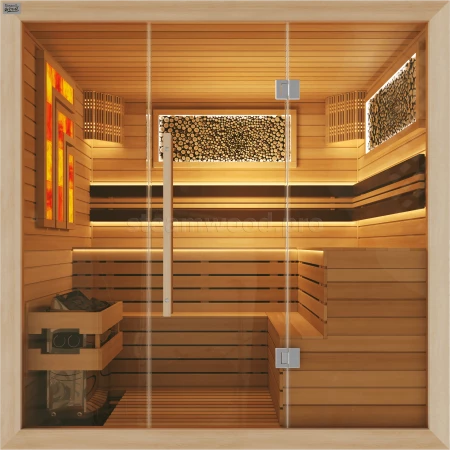 Четырехместная финская сауна Luxury из кедра